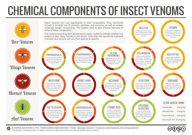 The Chemical Compositions of Insect Venoms