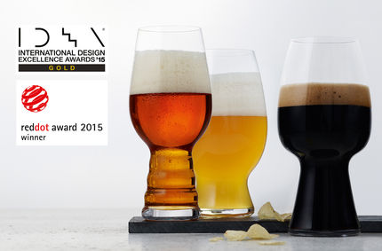 After having won the Red Dot Award, the Industrial Designers Society of America (IDSA) honoured the Spiegelau Craft Beer Glasses with the International Design Excellence Award Gold