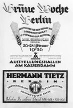 1926 - Das Titelblatt des Kataloges der Grünen Woche Berlin.