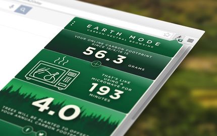 Was kostet das Surfen im Internet? Das Browser-Plug-in "Earth Mode" verschafft Nutzern einen Einblick in die ökologischen Konsequenzen ihres Online-Verhaltens