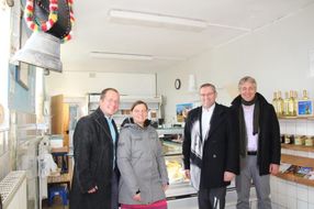 Jan Plagge, Norbert Lins, Frau Holzinger (Inhaberin Bio-Käserin Zurwies), Christian Eichert (Geschäftsführung Arbeitsgemeinschaft Ökologischer Landbau Baden-Württemberg) von rechts nach links
