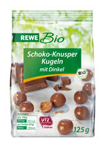 Neu von REWE Bio: Schoko-Snack Amaranth-Quinoa und Schoko-Knusper Kugeln mit Dinkel