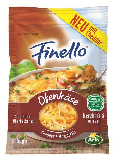 Arla führt neuen Finello® Ofenkäse mit Cheddar & Mozzarella ein - Die Mischung macht’s