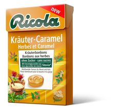 Ricola Kräuter-Caramel ist in der Schweiz in der praktischen 50g-Box erhätlich.