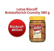 LOTUS  Bakeries ruft den Artikel Lotus Biscoff Brotaufstrich Crunchy zurück