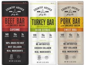 Country Archer Cayenne Beef Bar, Herb Citrus Turkey Bar and Sweet BBQ Pork Bar