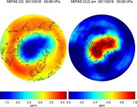 Tiefe Temperaturen verstärken Ozonabbau über der Arktis