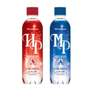 Kwangdong Pharmaceutical Low Calorie HP and MP Soft Drinks, South Korea This range of soft drinks features the popular League of Legends Game Champions Korea logo. Part of a campaign to reduce sugar consumption among young South Koreans, some of the ingredients found in these drinks are known to either support neurological development or have relaxing and rejuvenating effects.