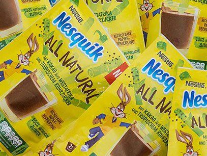 Nesquik launches All Natural cocoa powder in recyclable paper packaging