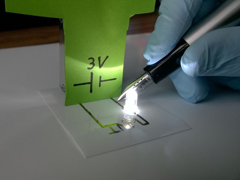 Flexible Elektronik ohne Sintern - Leitfähige Metall-Polymer-Tinten für den Inkjet-Druck