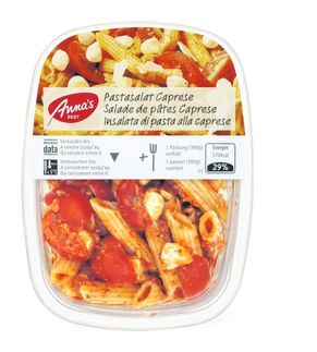 Aufgrund einer Kontrolle wurde festgestellt, dass sich im «Anna's Best» Pastasalat Caprese weisse Plastikstücke befinden können. Kundinnen und Kunden werden gebeten, den Pastasalat nicht mehr zu verzehren.
