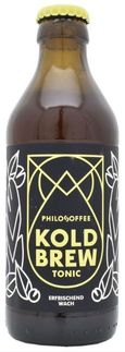 Koldbrew Tonic von Philosoffee (Deutschland) wird als erfrischendes Getränk aus Tonic Water mit nussigem Single-Origin-Kaffee mit Kräuter- und Zitrusextrakten beschrieben.