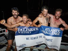 British team, including Diageo’s Oliver Palmer, winners of the Talisker Whisky Atlantic Challenge