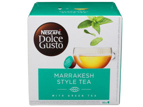Nescafé Dolce Gusto Marrakesh Style Tea  Unter dem Namen „Dolce Gusto“ vertreibt Nestlé insbesondere Kaffeekapseln, aber auch Tee-Produkte.