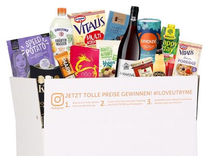 Neueste Lebensmittel-Trends: Online-Probiermarkt startet digitale Live-Produktmesse für Verbraucher / Utry.me Box mit Produkten.
