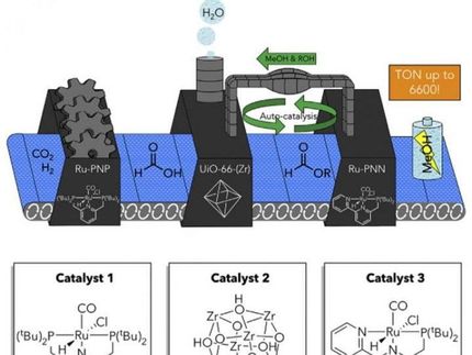 Tandem catalytic system efficiently converts carbon dioxide to methanol