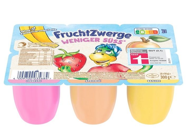 Platz 1: Stiftung Warentest empfiehlt Danone FruchtZwerge als ernährungsphysiologisch beste Wahl - Test von 25 Kindermilchdesserts