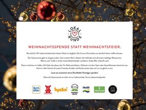 Mit "Weihnachtsspende statt Weihnachtsfeier" die Gastronomiebetriebe unterstützen