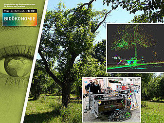 Obstwiese: Universität Hohen-heim / Dorothea Elsner, 3D-Scan: Universität Hohenheim, Roboter: Universität Hohenheim / Emilie Jung / Key visual: Potente/unger+