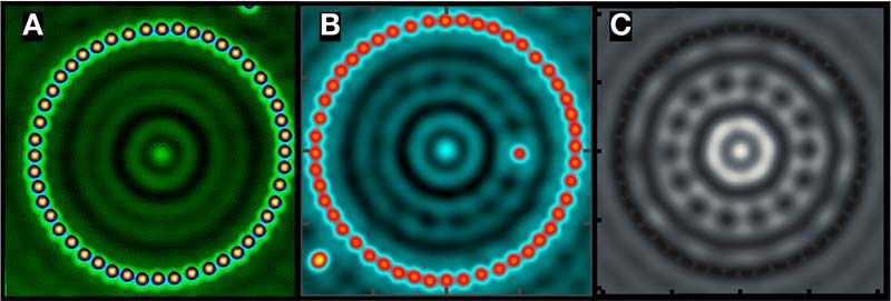 Erstmals chemische Bindungen zu künstlichen Atomen gemessen - Rasterkraftmikroskopie untersucht die Bindungseigenschaften des Quantencorrals