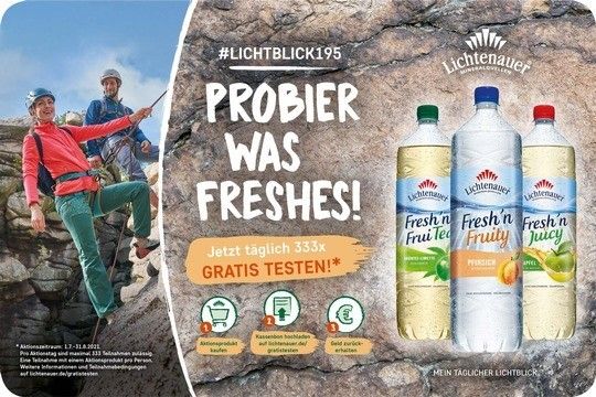 Probier was Freshes!“ mit Lichtenauer - Gratis-Testen-Aktion bei den Lichtenauer Mineralquellen