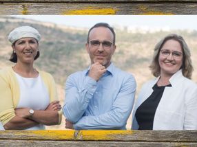 Aleph Farms’ leadership team. From left to right: Technion Professor Shulamit Levenberg, Co-Founder and Chief Scientific Adviser; Didier Toubia, Co-Founder and Chief Executive Officer; Dr. Neta Lavon, Chief Technology Officer and Vice President of R&D.