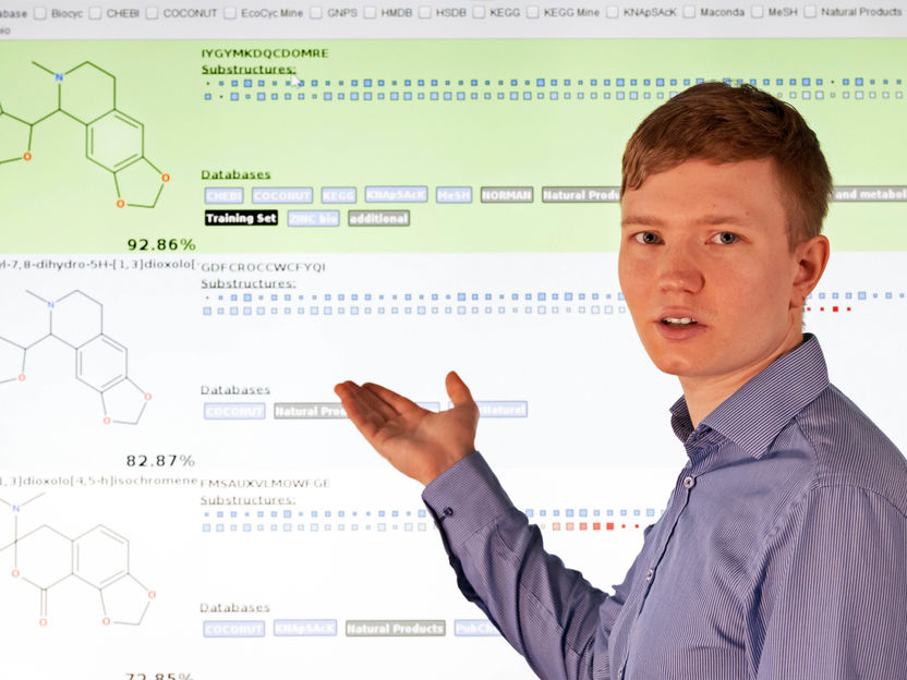 Mit künstlicher Intelligenz zu neuen Naturstoffen - Neues Verfahren kann bislang unbekannte kleine Moleküle schnell und sicher identifizieren