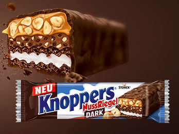 Knoppers launcht den NussRiegel DARK - Der Knoppers NussRiegel DARK ist ein Highlight für Riegel Fans: Genuss pur – natürlich auf Knoppers Art!