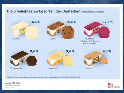 Die 6 beliebtesten Eissorten der Deutschen in Haushaltspackungen