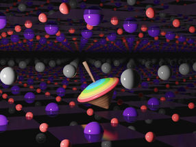 A muon, center, spins like a top within the atomic lattice of a thin film of superconducting nickelate. These elementary particles can sense the magnetic field created by the spins of electrons up to a billionth of a meter away. By embedding muons in four nickelate compounds at the Paul Scherrer Institute in Switzerland, researchers at SLAC and Stanford discovered that the nickelates they tested host magnetic excitations whether they’re in their superconducting states or not – another clue in the long quest to understand how unconventional superconductors can conduct electric current with no loss.
