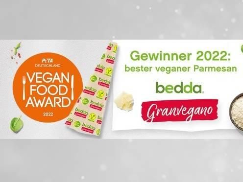 Bedda gewinnt PETA Vegan Food Award 2022 - bedda Granvegano Keil ist der beste vegane Parmesan