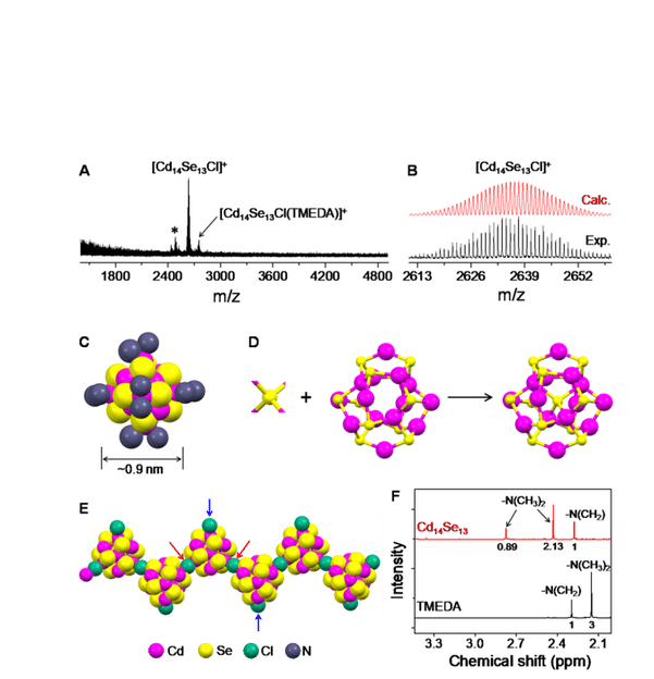 The structure of the smallest semiconductor was elucidated - The smallest semiconductor composed of only 27 atoms, the Cd14Se13 cluster, has an interesting core-cage structure