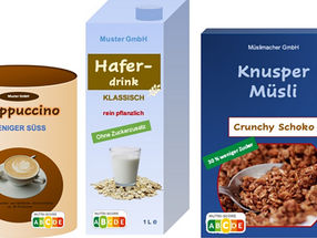 Ejemplos de productos con las tres variantes de declaración de dulces y la puntuación Nutri-Score.