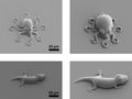 Pulpos microscópicos de una impresora 3D