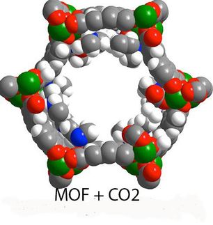 diamine molecule appended to manganese-based MOF