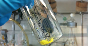 Im Labor erzeugte Santalin Y-Kristalle