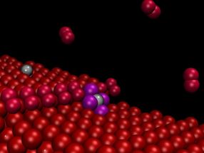 Nanoparticles on nanosteps