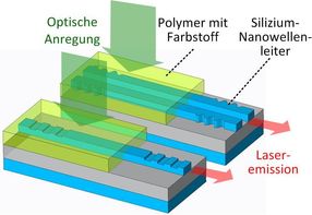 Organischer Laser auf einem Silizium-Photonik-Chip