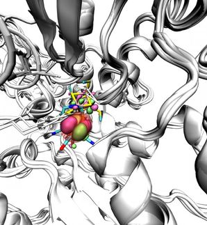 Fe-Fe hydrogenase with SOMO orbitals