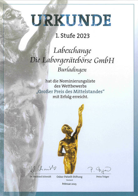 Labexchange erhält Nominierung für den „Großen Preis des Mittelstands 2023“