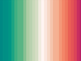 Acidificación oceánica a rayas de colores