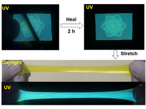 Bright and tough: A material that heals itself and glows