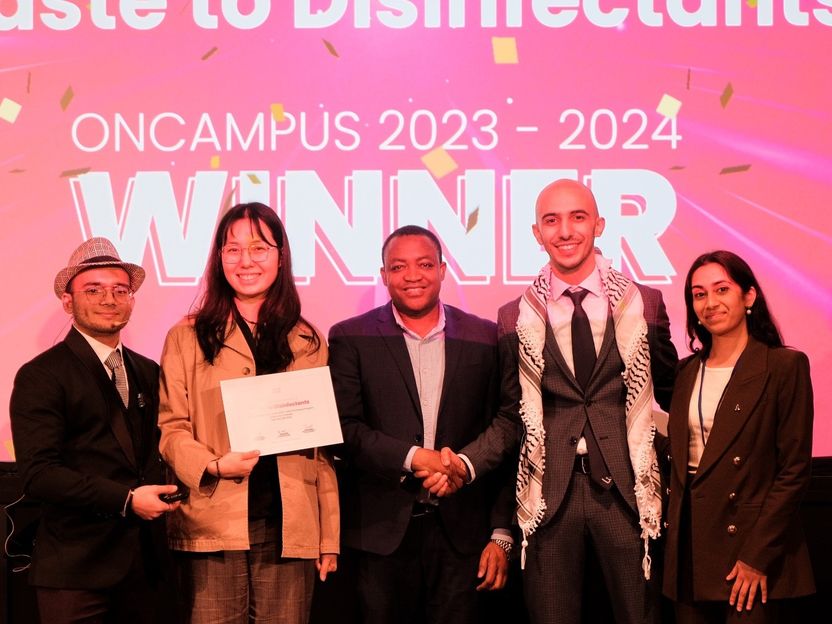 Highly effective disinfectant made from food production waste - Startup “Waste to Disinfectant” represents Constructor University at the Hult Prize Challenge