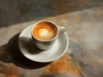 How milk proteins interact with caffeine in espresso