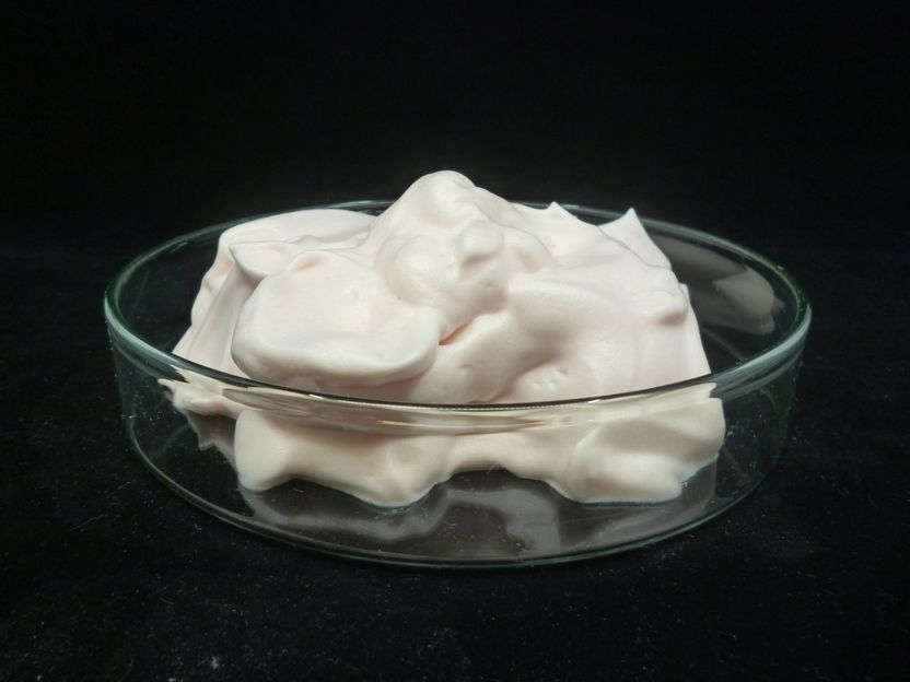 Airy, delicious pastries with food foam made from peas