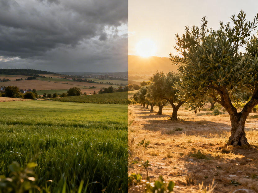 Franconia's agriculture of the future: olives and rice instead of barley and sugar beet? - Unchecked climate change will radically change German agriculture by 2100
