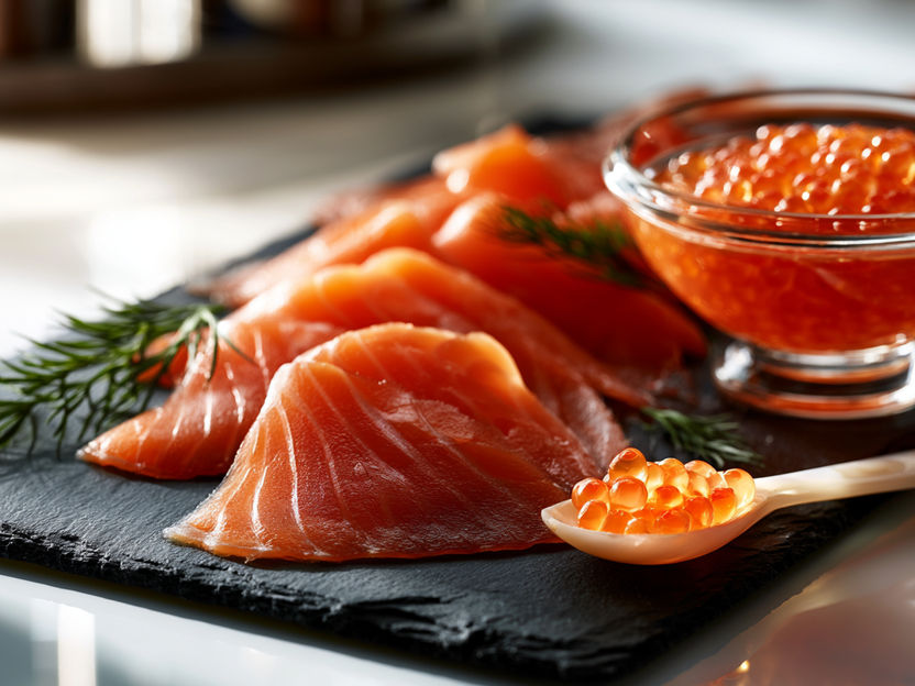 Leckerbissen im Labor: Graved Lachs und Kaviar kann man sich schmecken lassen - Konsequente Kühlung zwingend notwendig