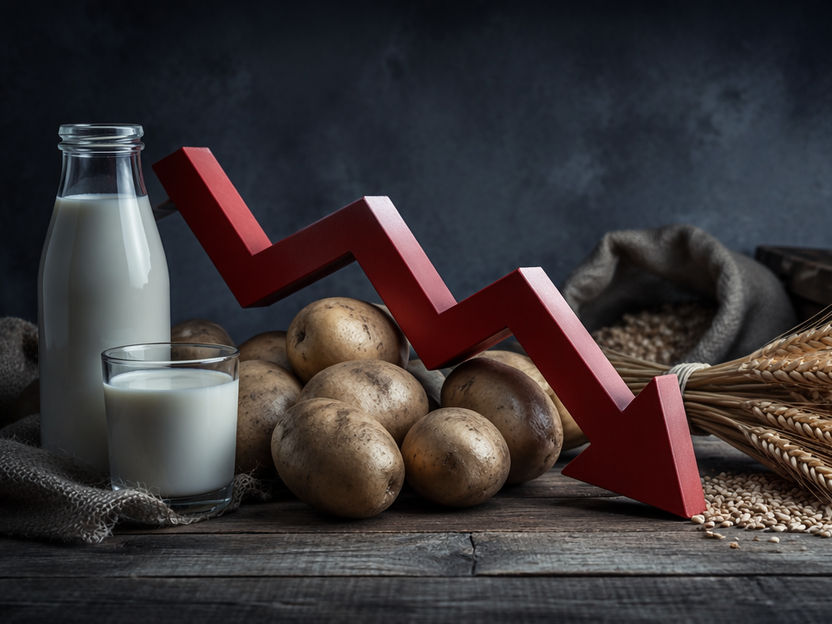 Los precios agrícolas bajo presión: en mayo de 2026, los precios al productor en el sector agrícola se situaban un 13,9 % por debajo del nivel del año anterior - Bajo una presión especialmente fuerte: los precios de la leche se desploman un 25 %; las patatas de consumo cuestan más de la mitad que el año anterior
