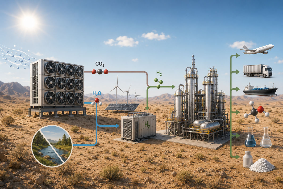 Raw material from the air: Green methanol despite water scarcity
