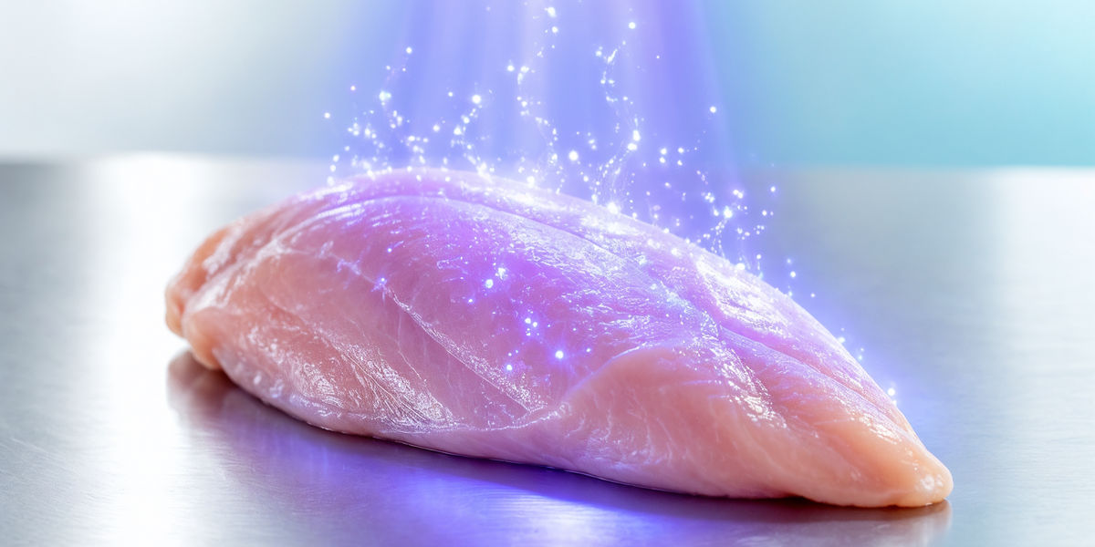 La luz azul podría reducir los casos de intoxicación alimentaria provocados por el pollo crudo
